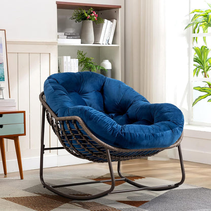 Modern Boho Retreat: Rattan Hanging Egg Chair with Plush Cushions