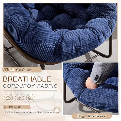 Modern Boho Retreat: Rattan Hanging Egg Chair with Plush Cushions