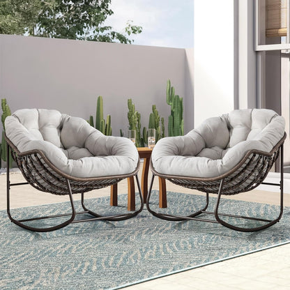 Modern Boho Retreat: Rattan Hanging Egg Chair with Plush Cushions