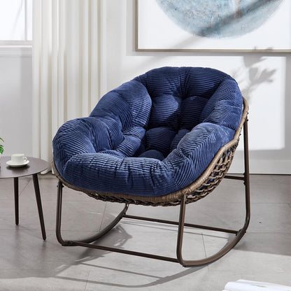 Modern Boho Retreat: Rattan Hanging Egg Chair with Plush Cushions