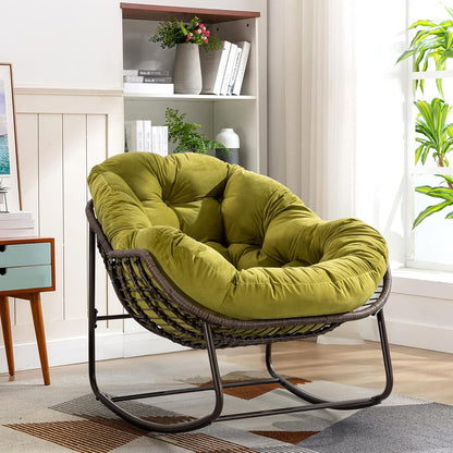 Modern Boho Retreat: Rattan Hanging Egg Chair with Plush Cushions